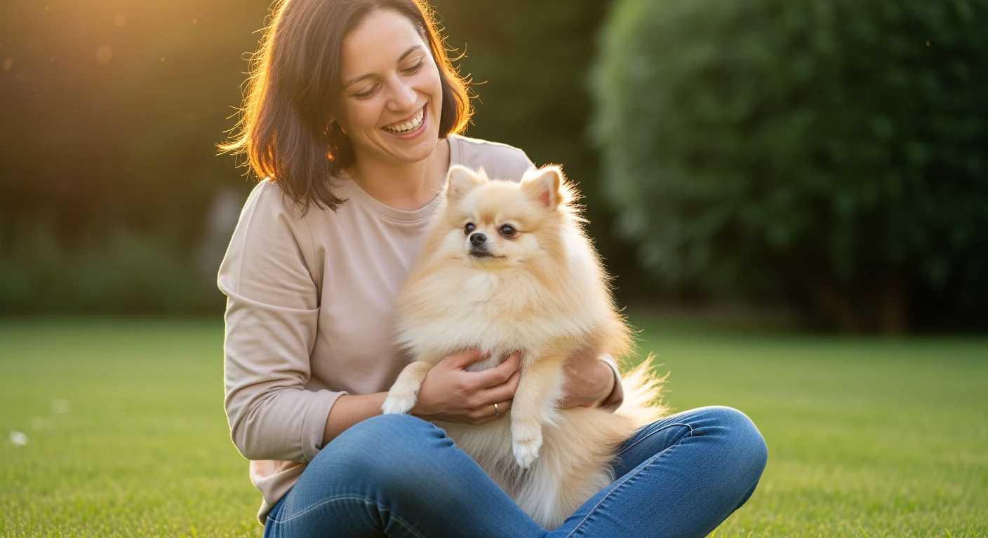 Famille de Loulous de Pomeranie illustrant les tailles