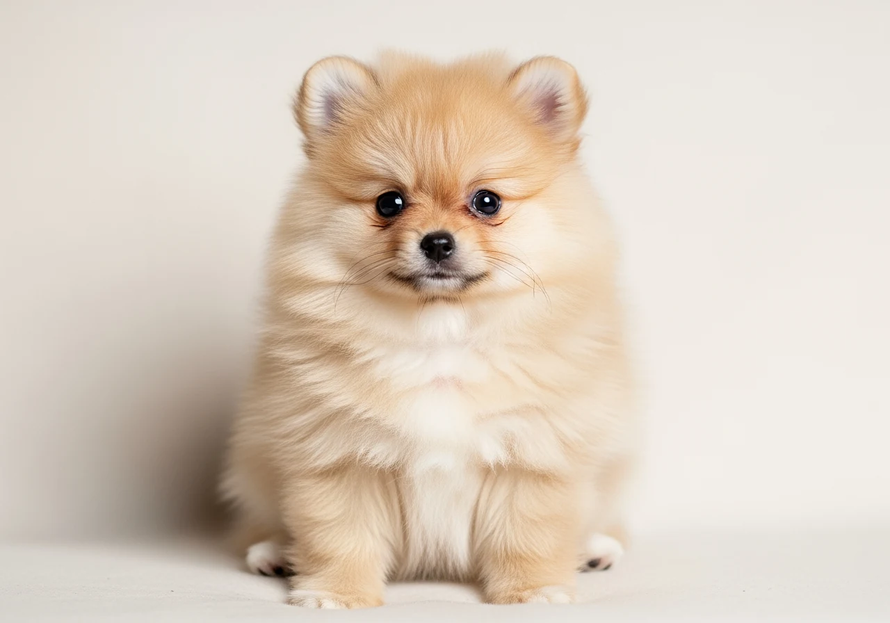 Chiot Loulou de Pomeranie adorable